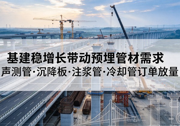 绩溪基建稳增长带动预埋监测管材需求，声测管、沉降板、注浆管订单持续放量
